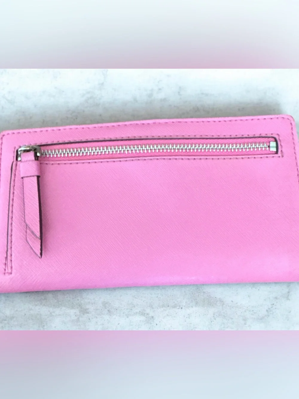 kate spade Continental Pink Monochrome Saffiano Leather Wallet